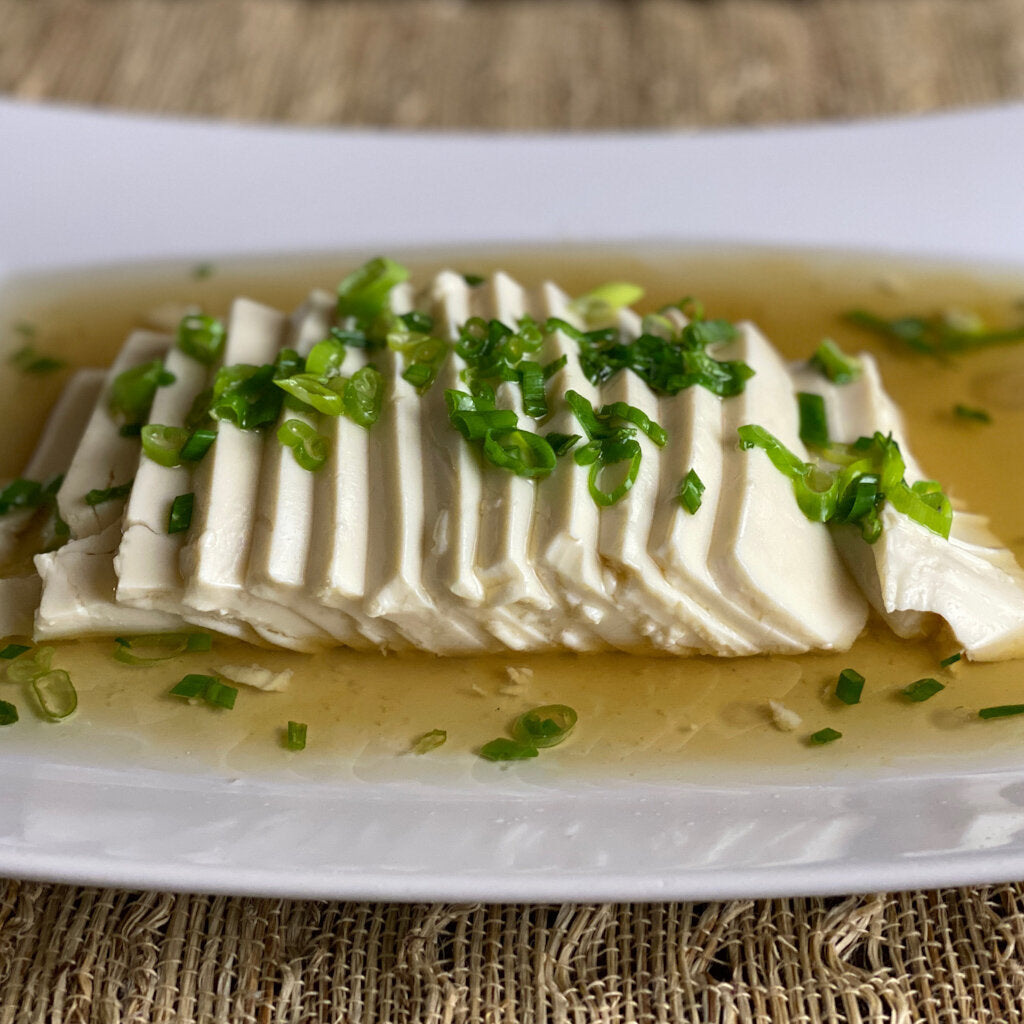Silken Tofu with Soy Sauce (Xiao Cong Ban Dou Fu)