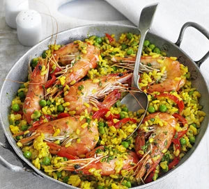 Quick prawn paella