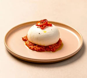 Burrata, romesco and red chilli